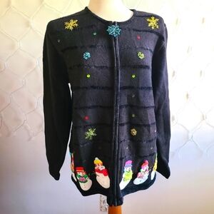 Quacker Factory • Snowman Sweater • Ugly • Christmas • Fun • Large
